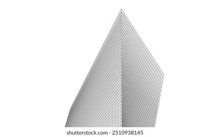 Architectural background vector 3d drawing on white background