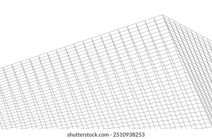 Architectural background vector 3d drawing on white background