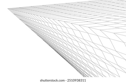 Architectural background vector 3d drawing on white background