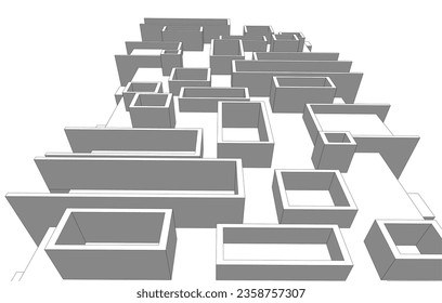 Architectural background vector 3d illustration