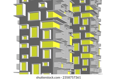 Architektonischer Hintergrund, Vektorgrafik 3D