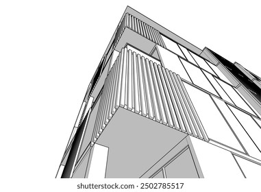Architectural background vector 3d illustration