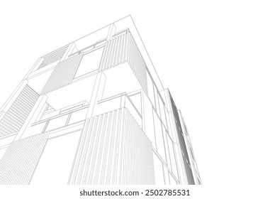 Architektonischer Hintergrund, Vektor 3d-Illustration