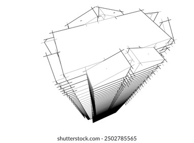 Architectural background vector 3d illustration