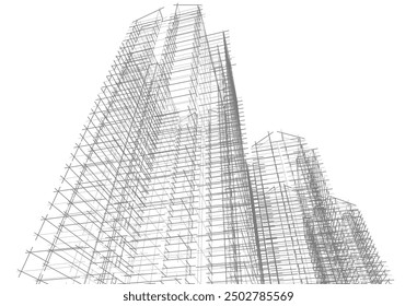 Architectural background vector 3d illustration
