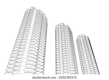 Architectural background vector 3d illustration