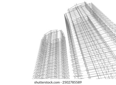 Architectural background vector 3d illustration