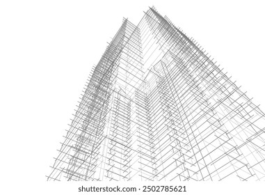 Fondo arquitectónico Vector 3d ilustración