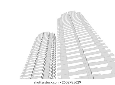 Architectural background vector 3d illustration