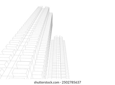 Architectural background vector 3d illustration