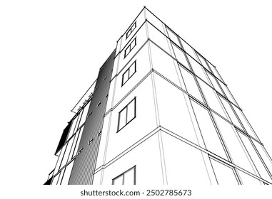 Architectural background vector 3d illustration