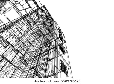 Fondo arquitectónico Vector 3d ilustración