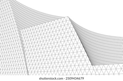 Architectural background vector 3d illustration on white background