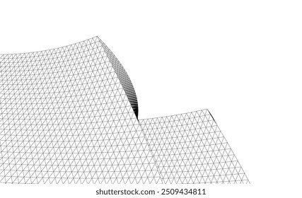 Architectural background vector 3d illustration on white background