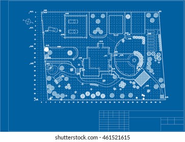 Architectural Background.Urban Blueprint.Landscape Design Section.