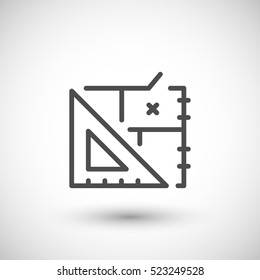 Architectural blueprint line icon