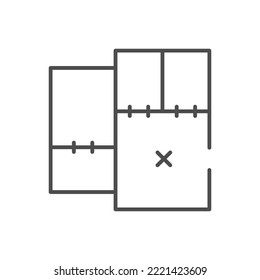 Architectural blueprint line outline icon