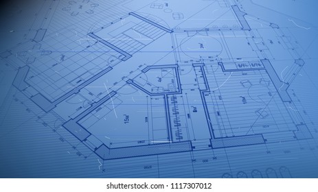 Architectural Blueprint Architectural Plan Modern Residential Stock ...