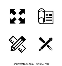 Architectural blueprint. Simple Related Vector Icons Set for Video, Mobile Apps, Web Sites, Print Projects and Your Design. Black Flat Illustration on White Background.