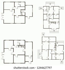 Architectural blueprint in top view background. Vector technical project background illustration