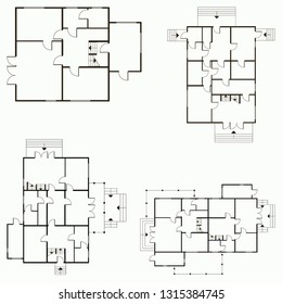 Architectural blueprint in top view background. Vector technical project background illustration