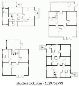 Architectural blueprint in top view background.