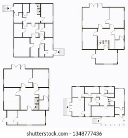 Architectural Blueprint Top View Background Stock Vector (Royalty Free ...