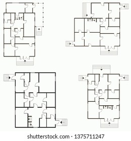 Architectural blueprint in top view background. Vector technical project background illustration