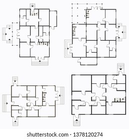 Architectural Blueprint Top View Background Vector Stock Vector ...
