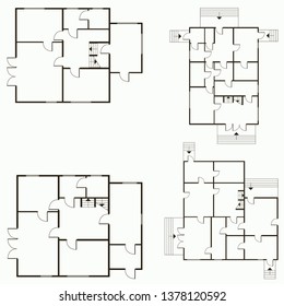 Architectural blueprint in top view background. Vector technical project background illustration