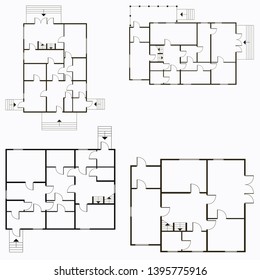 Architectural blueprint in top view background. Vector technical project background illustration