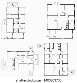 Architectural blueprint in top view background. Vector technical project background illustration