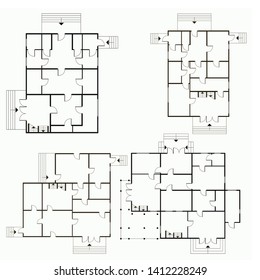 Architectural blueprint in top view background. Vector technical project background illustration