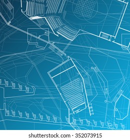 Architectural blueprint. Vector background.
