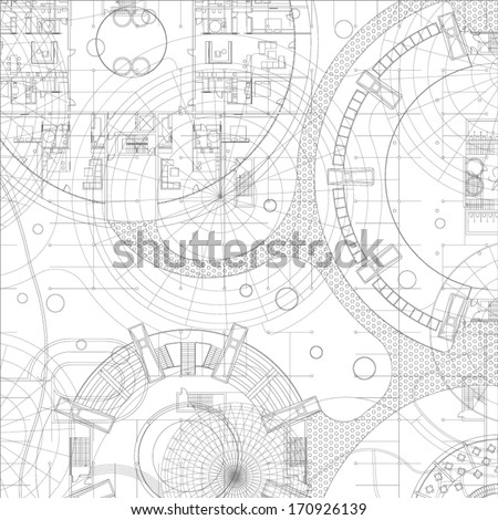 Architectural blueprint. Vector drawing background.