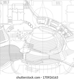 Architectural blueprint. Vector drawings.