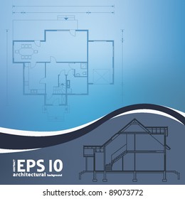 architectural blueprint vector illustration