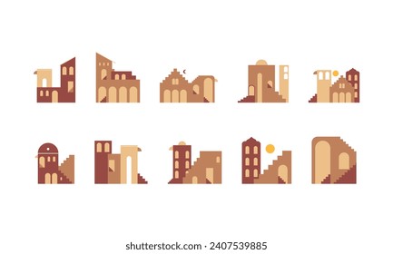 Architectural Bohemian Illustration Element Set