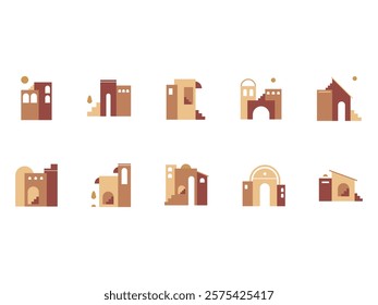 Architectural Boho Shapes Element Set
