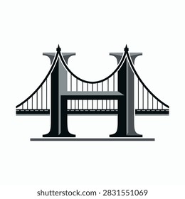 Architectural bridge design forming the letter H for engineering and construction companies.