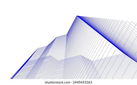 Architectural building 3d. Concept sketch.