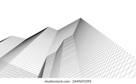 Architectural building 3d. Concept sketch.