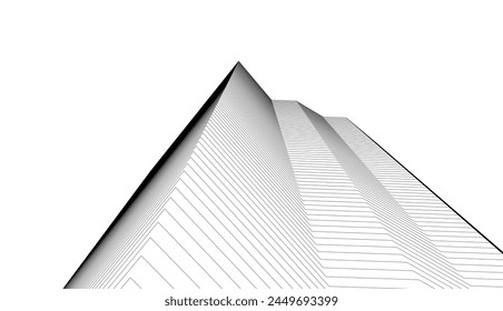 Edificio arquitectónico 3d. Boceto conceptual.