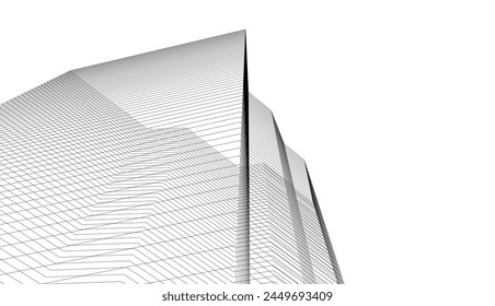 Architektonisches Gebäude 3d. Konzeptzeichnung.