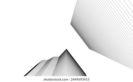 Edificio arquitectónico 3d. Boceto conceptual.