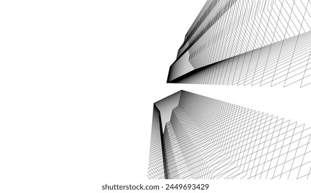 Architektonisches Gebäude 3d. Konzeptzeichnung.
