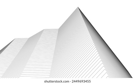 Architectural building 3d. Concept sketch.
