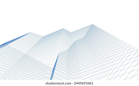 Architectural building 3d. Concept sketch.