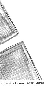 Edificio arquitectónico 3d dibujo sobre fondo blanco
