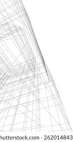 Edificio arquitectónico 3d dibujo sobre fondo blanco